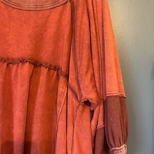 Oli & Hali Terracotta Long Sleeve Dress
